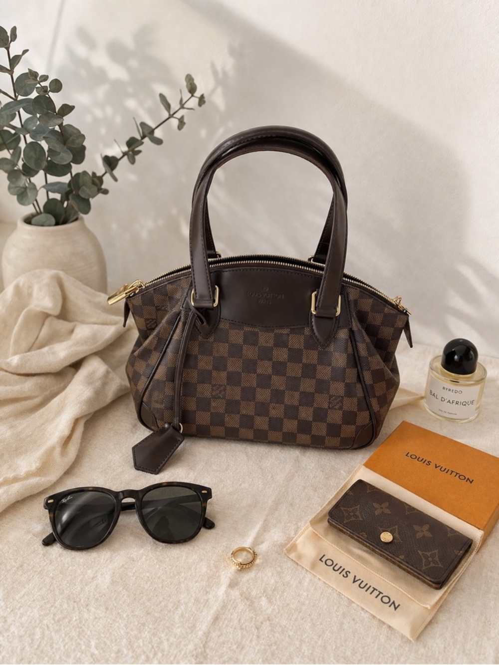 Louis Vuitton Verona PM Damier Ebene Brown Leather Handbag w/ Receipt - EC